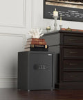Small Home Safe Box Deluxe Digital Keypad Lock 1.7 Cu Ft Cabinet Safe for Wall or Cabinet Mount in Home Office Black