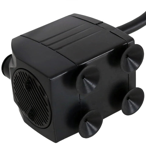 Plug And Play Compact Submersible Water Pump with Adjustable Flow 200 GPH 12V 12W Black Unit and Suction Cups