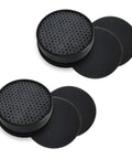 2 Pack Replacement Filter Set For Geniani G2000 FL TCL CISNO iHome KJ65F A1 A2 Air Purifiers H13 True HEPA Filter With Activated Carbon Pre Filters For PM2.5 Dust Pollen Pet Dander Clean Air At Home, showing round filters with carbon pre-filters on white background.