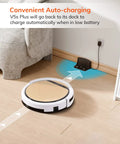 V5s Plus Robot Vacuum And Mop Combo With WiFi App And Alexa Voice Control auto self charging near docking station