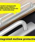 Self Stick Instant Cabinet Drawer Handles Set Aluminum Alloy With Adhesive Backing For Kitchen Cabinets Windows Closets Silver 147mm 2 Pack