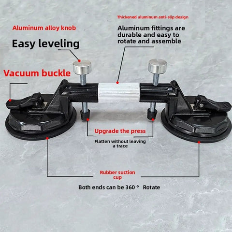 Vacuum Clamp Seam Setter For Countertops And Stone Slabs Gap Fixer Tool With Heavy Duty Adjustable Suction, front view
