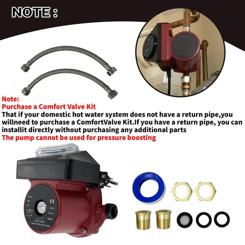 Heavy Duty Hot Water Circulator Pump Fractional Drive Smooth Operator For Home Heating Systems With Three Quarter Inch Fitting and accessories