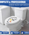 Heavy Duty Half Inch Toilet Angle Shut Off Valve Kit With 12 Inch Supply Line Plug And Play Setup for easy installation on a toilet.