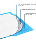 Close-up of Super Absorbent Disposable Underpads And Incontinence Bed Pads 23 X 36 Inch, featuring soft top and moisture lock.