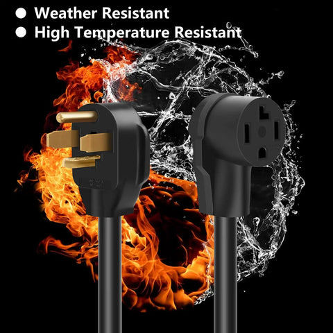 50 Foot 30 Amp N14-30P To N14-30R Dryer And EV Charging Extension Cord, 4 Prong STW 10 Gauge, 125V/250V Heavy Duty Cable