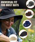 Two Pack Mosquito Head Net For Hats, Ultra Fine Ice Silk Bug Mask Hood, fits over various hat styles, woman gardening