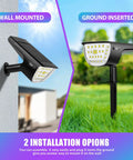 Solar Color Changing RGB Landscape Spotlights 7 Modes IP67 Waterproof Outdoor Lighting for wall or ground installation.