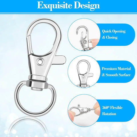 Tough As Nails Zinc Alloy Swivel Snaps Bulk 100 Count Lobster Clasp Hooks showcasing premium, smooth design with 360° rotation features.