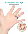 Silicone Ring Size Adjuster Kit Clip On No Show Fit For Loose Rings Sizer Guard Spacer Helps You Shrink Ring Size For Any Ring Type And Prevent Slips 8 Pack shown on hand