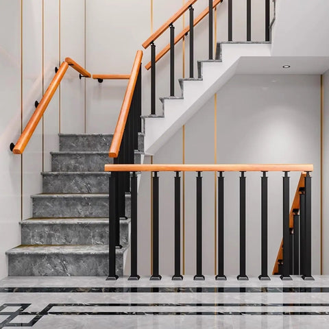 Tough As Nails Black Metal Stair Railing Spindles Crafted From Premium Wrought Iron Balusters for indoor staircase installation.
