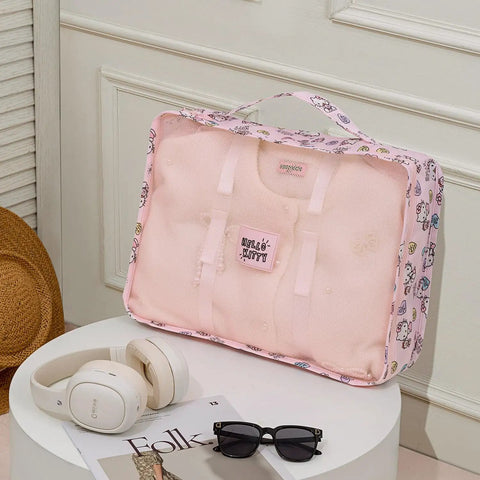 6 Piece Travel Packing Cubes Set Waterproof Pink Twill Luggage Organizers For Business Trips And Vacays Keep Clothes Wrinkle Free Space Saving