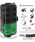 Hella Rugged Outdoor Electrical Box Waterproof Rain Guard Boss Grade Extension Cord Cover With Rubber Sealed Ports IP54, black and green design