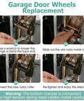 Steps to replace garage door wheels with 12 Pack Black 2 Inch Nylon Garage Door Rollers With 4 Inch Nylon Layer Stem