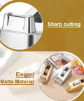 Heavy Duty Frosted Tape Dispenser Slick Non Skid Desk Holder Built Tough For One Hand Snipping Silver Plastic Organizer with serrated blade
