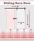 42 Inch By 84 Inch Sliding Barn Door With Wood Slat Design And Hardware Kit Solid Pine Wood measurements guide