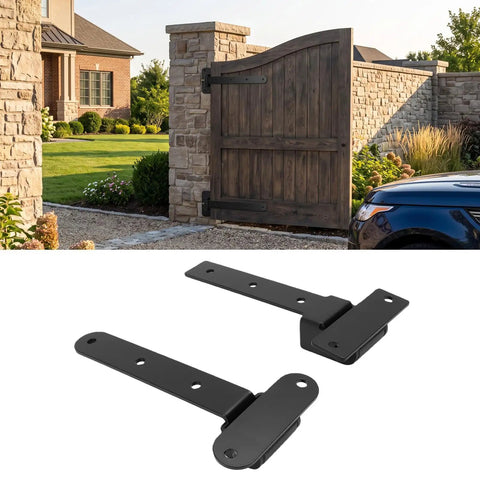 Heavy Duty Strap Gate Hinges 13 Inch With 900 Lb Capacity Smooth Rolling Stainless Steel Hardware Built Bad Boy Rig To Halt Sag On Barns And Commercial Entries with black design.
