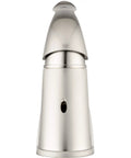 RV Single Handle One Hole Bathroom Faucet in Brushed Satin Nickel, front view, showcasing sleek arc design and durable metal construction