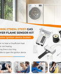 Upgraded Gas Dryer Repair Kit with Igniter and Gas Valve Coils for Whirlpool Kenmore Dryers WP338906 338906 Flame Sensor