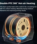 Filament Dryer Plus Dual Spool Storage With Built In Fan And 4 Inch Touch Screen PTC Heating Dehydrator Box showing double spool