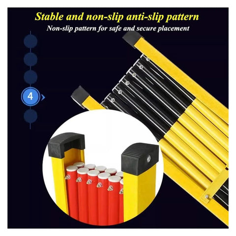 Close-up of non-slip anti-slip pattern on No Sweat Setup Heavy Duty Expandable Metal Barrier With Smooth Roll Wheels, Retractable Mobile Safety Gate.