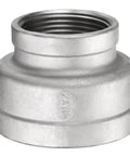 Two Inch By One And Quarter Inch NPT Female Reducing Coupling 304 Stainless Steel Pipe Fitting For Water Oil Gas Applications