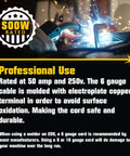 Rugged Welder Extension Cord 50 Amp 250V SOOW Rated NEMA 6-50 Heavy Duty Welding Cable 6 Gauge 25 Ft Flexible Copper Terminals For Industrial Welders In Tough Shop Environments, SOOW rated