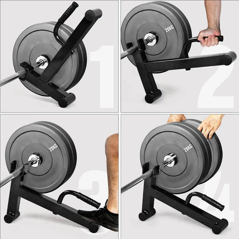 Beefy Heavy Duty Deadlift Jack Barbell Stand For Easy Plate Loading And Unloading, ideal for weight training, sturdy build