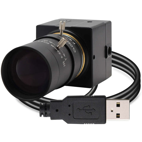 5-50mm Varifocal Lens Webcam With Full HD 1080P, 120fps High Speed USB Camera in Sleek Aluminum Mini Case with USB cable
