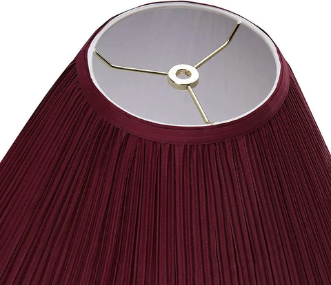 Rich Red Empire Pleated Spider Lamp Shade With Brass Fitter Dope Classic Look 6 Inch Top 16 Inch Bottom 12 Inch Slant Fits Lamp Harp Attachments And Finial Sold Separately