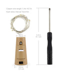 Wine Bottle Cork Lights With 12 LED Fairy String Lights Waterproof Battery Operated 10 Pack, cork, LED strand, small tool.