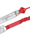 Protecta Pro Pack 1341101 6-Foot Elastic Shock Absorbing Lanyard with Snap Hooks, Red and Gray, Industrial Fall Protection