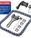 Front 420 Jackshaft Drive Chain Tensioner Breaker Kit With 42 Links For Predator 212cc 196cc Mini Bikes kit components