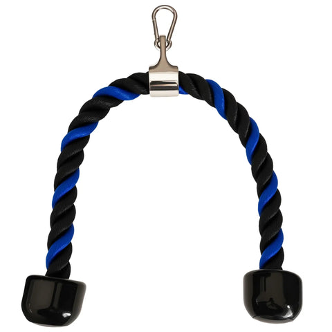 Top Shelf 27 Inch Tricep Rope Cable Attachments Heavy Duty Braided Nylon Pulley System Gear For Home Gym Strength Training with rubber handles.