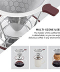 Stainless Steel Pour Over Cone Filter With Removable Stand Honeycombed Mesh For Reusable Paperless Brewing In A 1 To 2 Cup Size