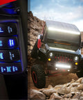 Heavy Duty 16AWG LED Pod Lights Wiring Harness Kit With Four Leads Power Relay Inline Fuse And Weatherproof Connectors Handles Up To 180W Total Blue Finish Ideal For Off Road Trucks Jeeps UTVs And Outdoor Lighting Setups, Jeep switch panel with LED light controls