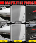 Before and after images using Mercedes Benz Black 040 9040 Touch Up Paint Color Matched For Mercedes Cars No Fuss 2 In 1 Scratch Repair Pen