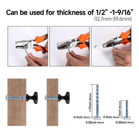 10 Pack Matte Black Cabinet Knobs Zinc Drawer Dresser Knobs Kitchen Pulls Hardware For Cabinets And Cupboards Durable Zinc Alloy Fade Resistant Finish Easy Install DIY Friendly installation guide and measurements