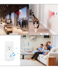 Motion Sensor Door Chime With Wireless PIR Detector And Receiver in use at store, pet monitoring, and family room.