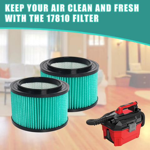 Heavy Duty Cartridge Wet Dry Vacuum Filter For 3 To 4 Gallon General Purpose Vacs Replace 9 17810 2 Pack With HEPA Design