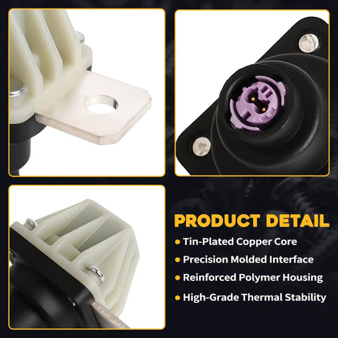 High Voltage Pyro Fuse Actuator Battery Disconnect Switch Heavy Duty Fix Fit For BMW i4 iX iX3 i7 i5 X5 X6 XM 2021 2026 close-up view showing tin-plated copper core and polymer housing.