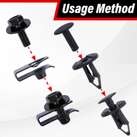 Usage method for 45 Piece Engine Under Cover Splash Shield All-In-One Fastener Kit With Bolts Screws Rivet Clips Push Retainers