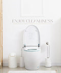 Next Level Tankless Smart Toilet With Auto Open Lid And Foot Kick Sensor features in a modern bathroom setting.