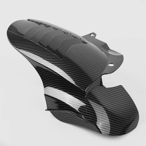Top Shelf Carbon Fiber Rear Fender Blocks Flying Road Grit Dead In Its Tracks Heavy Duty splash guard in sleek carbon fiber design.