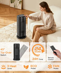 1500W Portable Space Heater That Heats Fast With Ceramic Power For Big Rooms Great For Office Garage Includes Remote Digital Timer
