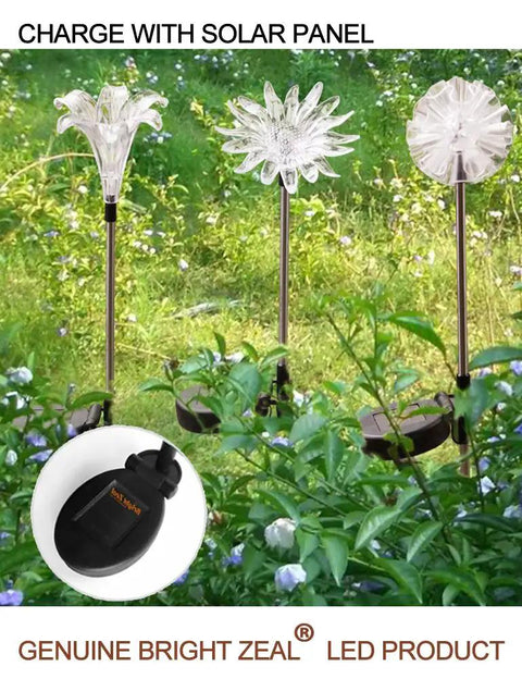 Solar Stake Lights With Color Changing LEDs And Life Size Figurines, Assorted Multicolor Outdoor Garden Decor, 3 Count for day