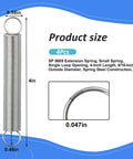 Front view of 4-pack SP 9669 extension springs with single loop ends, 4-inch length, 9/16-in outside diameter, spring steel.