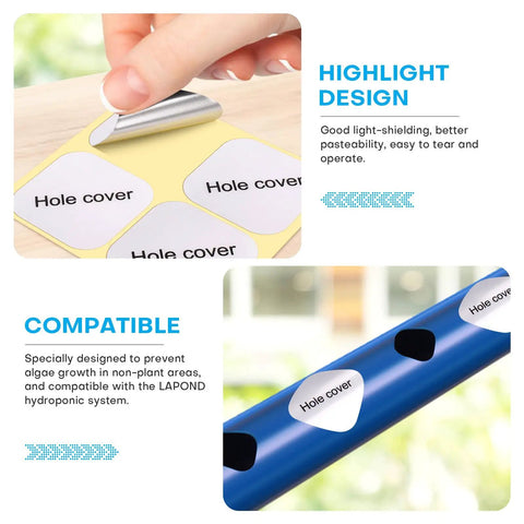 Hole cover labels and PVC pipe of A Type Hydroponics Growing System Kit For Vegetables Fruits And Herbs With 72 Plant Sites
