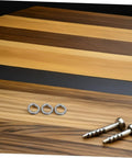 Heavy Duty Stainless Steel Split Lock Washers 100 Piece Assortment Kit For Nuts And Bolts on a wooden surface with screws.