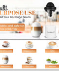 Milk Frother With Glass Pitcher Handheld Battery Operated Foam Maker For Coffee Latte Cappuccino Hot Chocolate Dressing